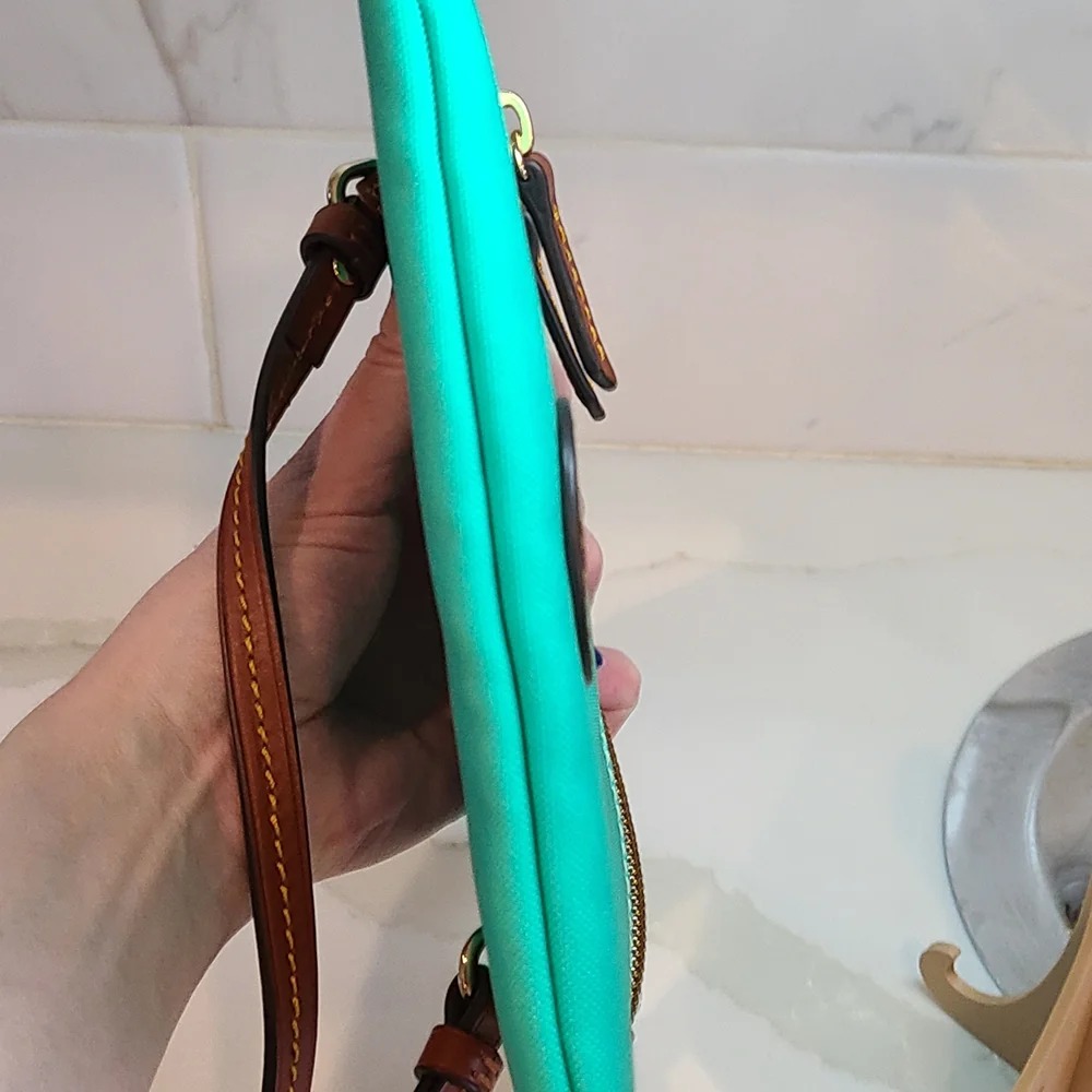 Dooney & Bourke Teal and Brown Crossbody Bag